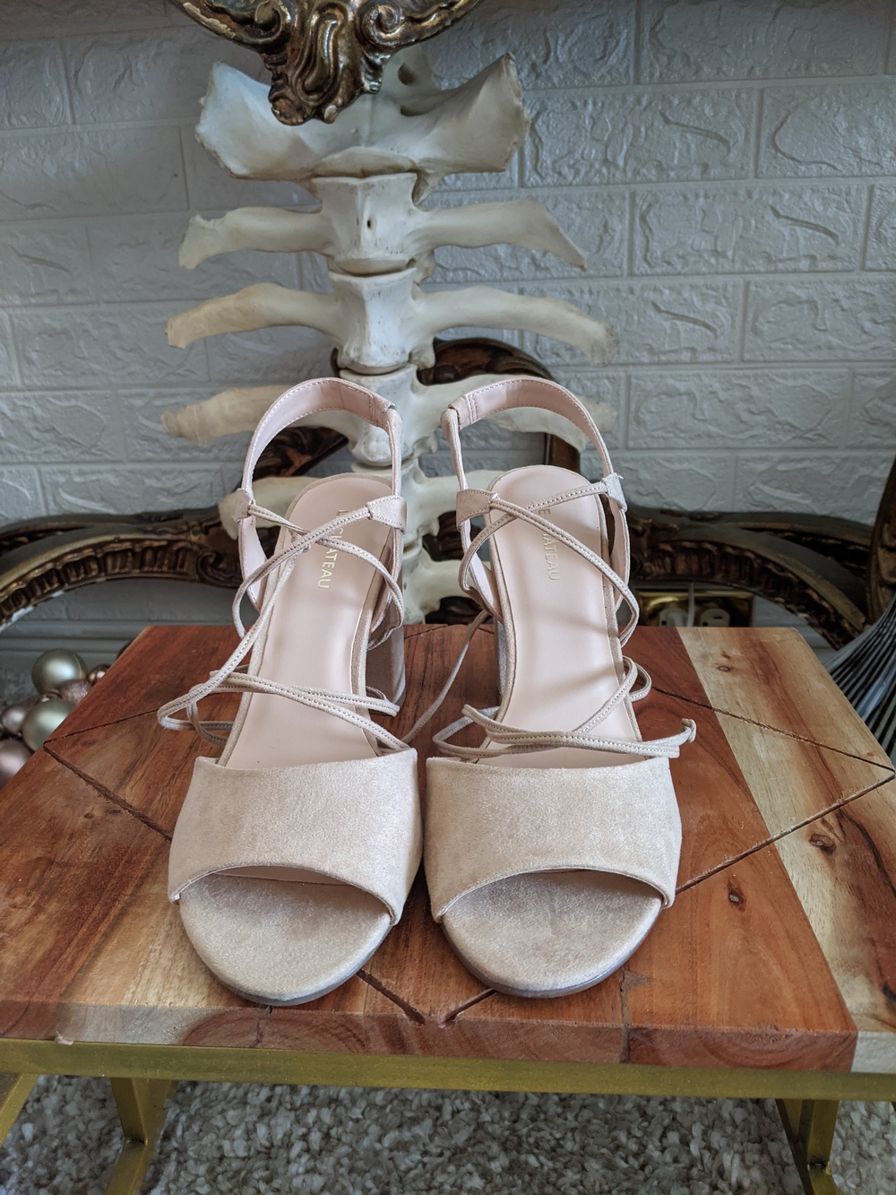 Le Chateau Strappy Open-Toe Heels in Blush
